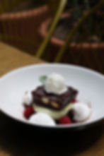 Brownie de chocolate con matcha