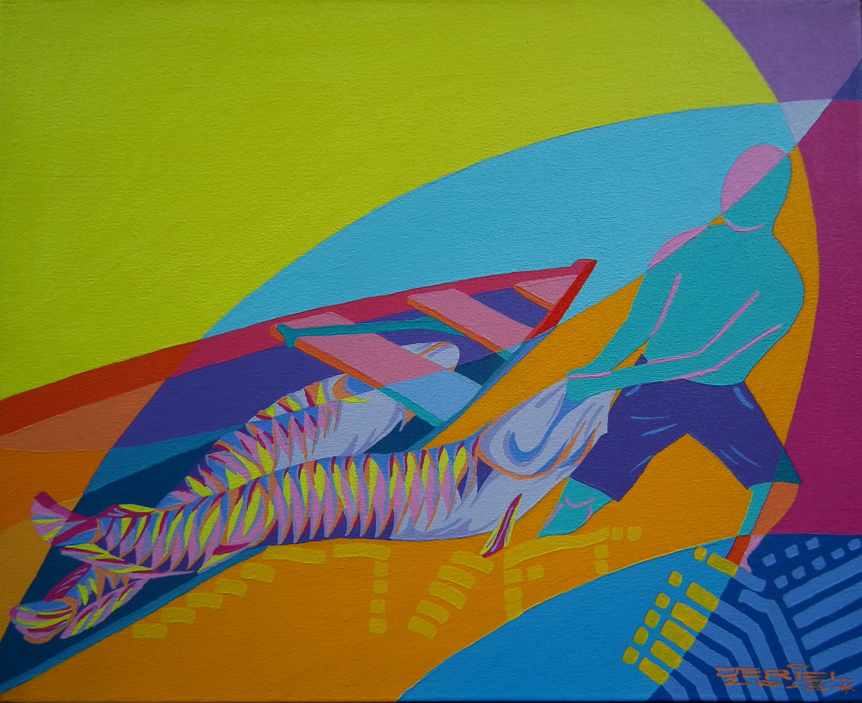 O grande peixe da Amazônia - Pirarucu - 40 x 50 cm - por Jeriel