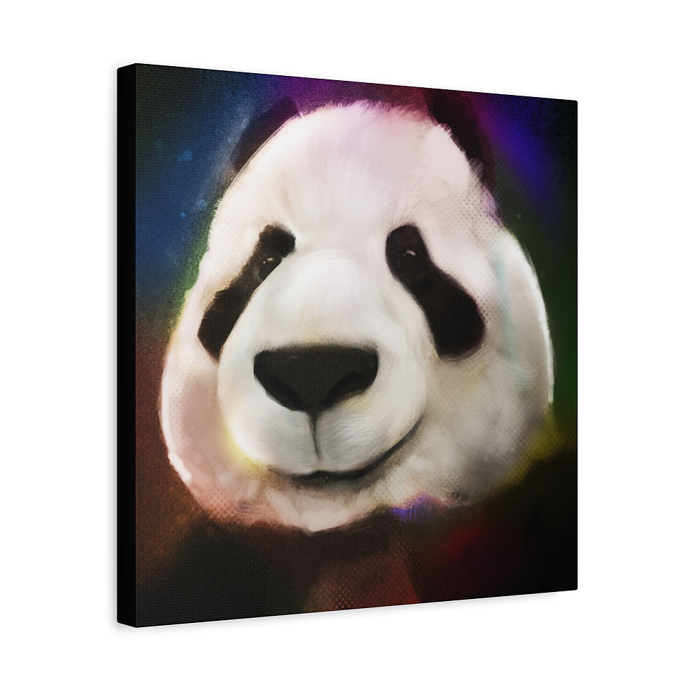 Thumbnail: Cute Panda Digital Art Print, Whimsical Animal Painting, Nursery Wall Decor