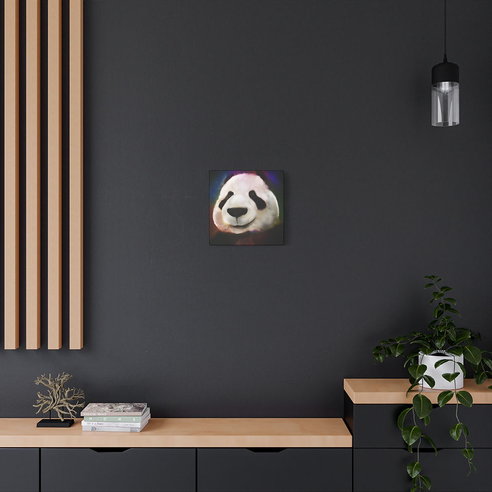 Thumbnail: Cute Panda Digital Art Print, Whimsical Animal Painting, Nursery Wall Decor
