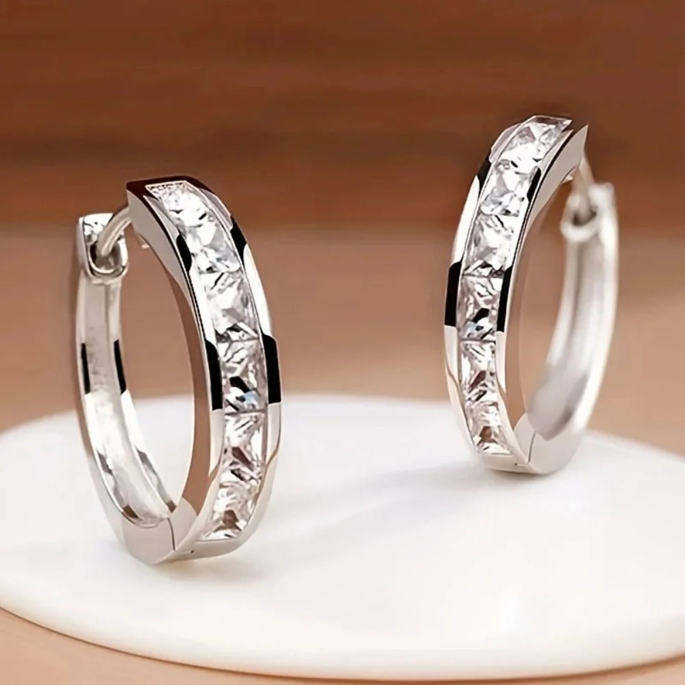 Crystal Edge Hoop Earrings