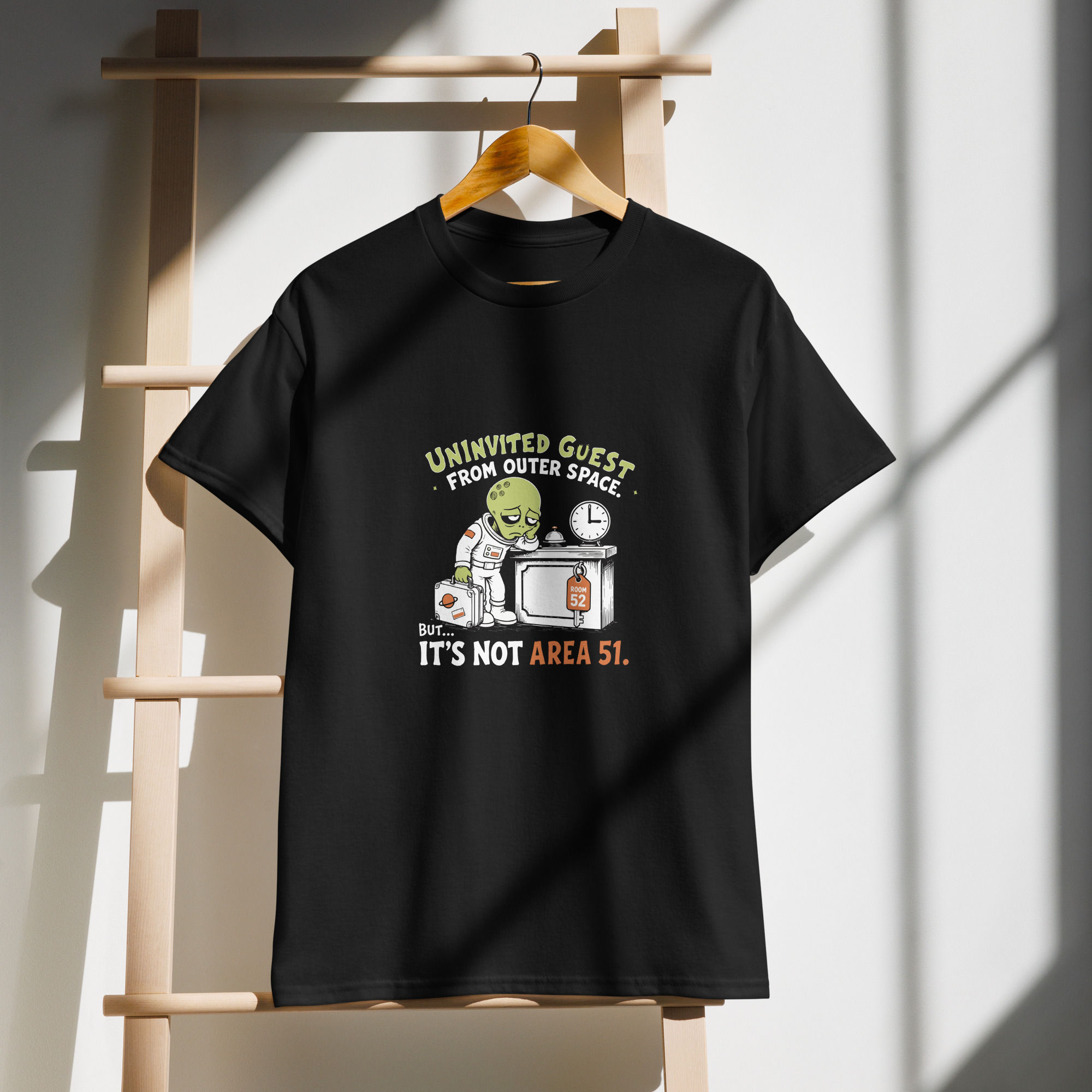 Uninvited Guest from Outer Space | Funny Alien DryBlend® T-Shirt