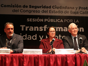 PRESIDENTA ROCIO ADAME PARTICIPA EN SESIĆN SOBRE TRANSFORMACIĆN DE LA SEGURIDAD EN BAJA CALIFORNIA