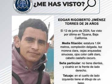 PESQUISA DE EDGAR RIGOBERTO JIMÉNEZ TORRES DE 26 AÑOS DE EDAD