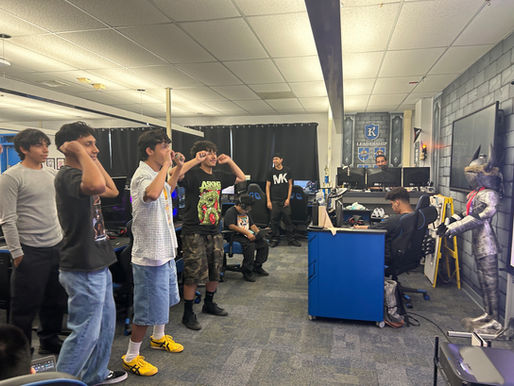 Esports team compete in Rocket League season match