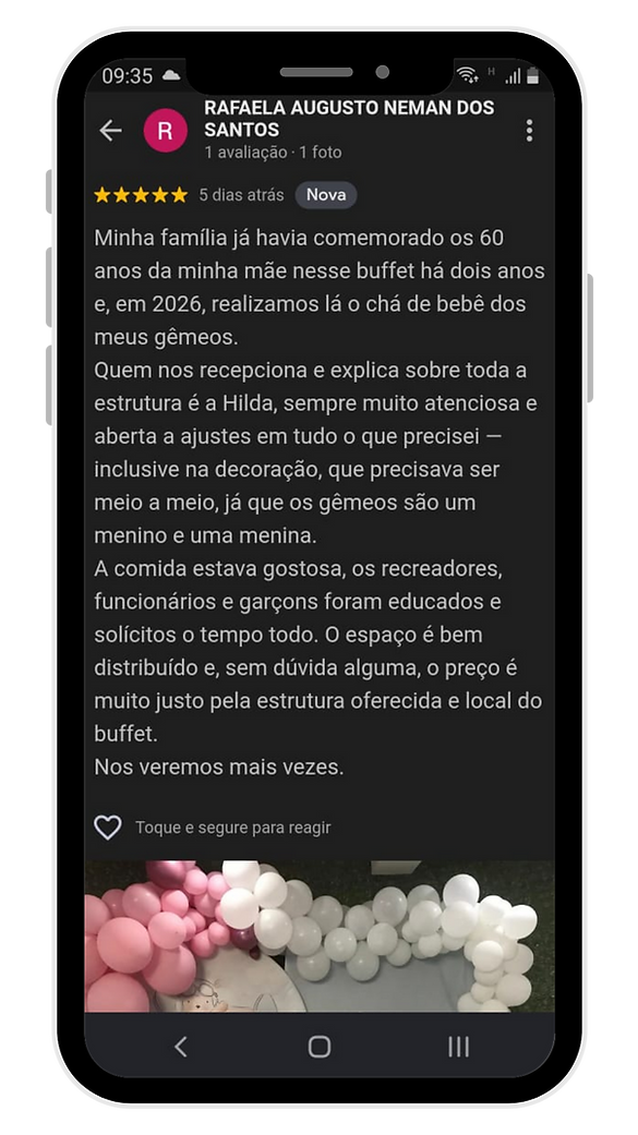 Feedback de cliente delicado rosa e branco com mensagem de texto no celular Story do insta