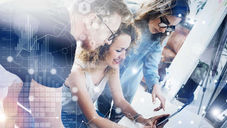 People collaborating in an office environment