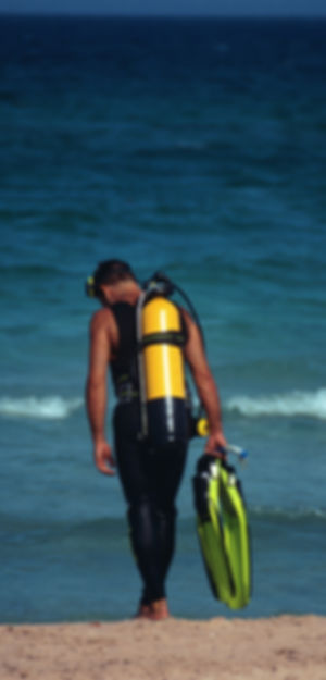 Diver on Beach