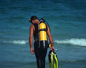 Diver on Beach