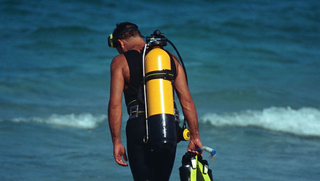 Diver on Beach