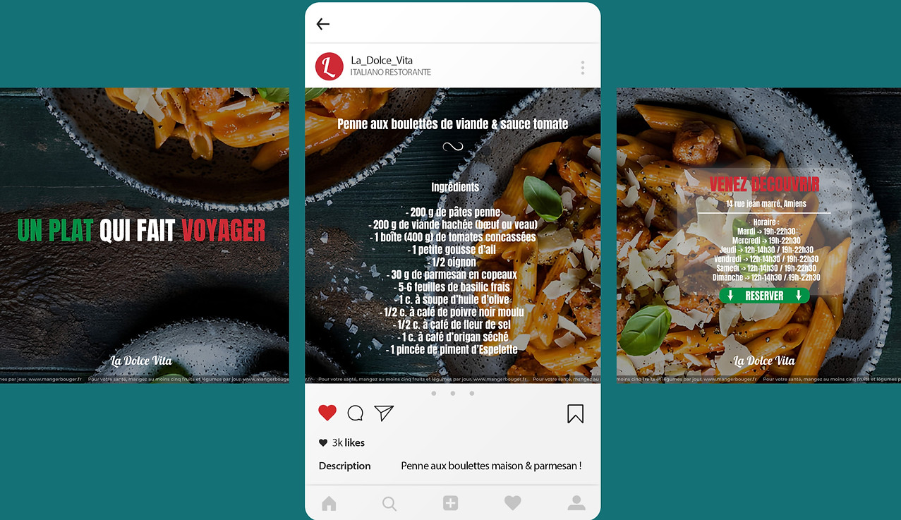 mockup de présentation d'un post instagram sur un client fictifs