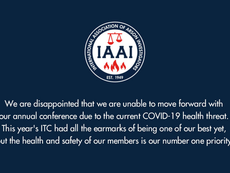 IAAI International Training Conference cancelled