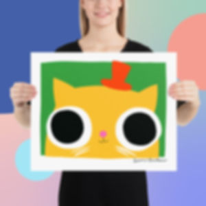 Cat with Massive Eyes, Tiny Hat, and Tophat 