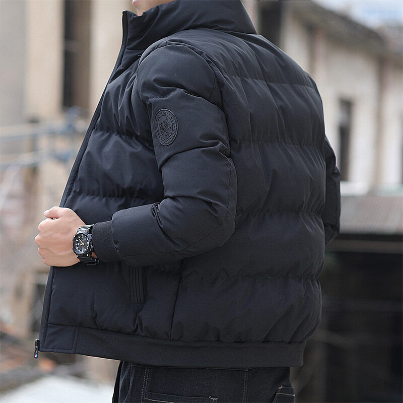 Miniatura: Men Cotton-Padded Jacket 2025 Winter Trend Tiger Head Logo Short Padded Men Jack