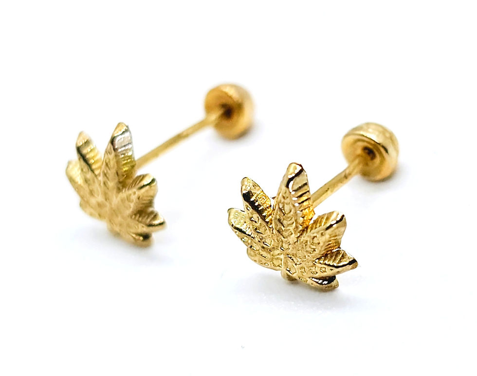 Miniatura: ARETES HOJA ORO