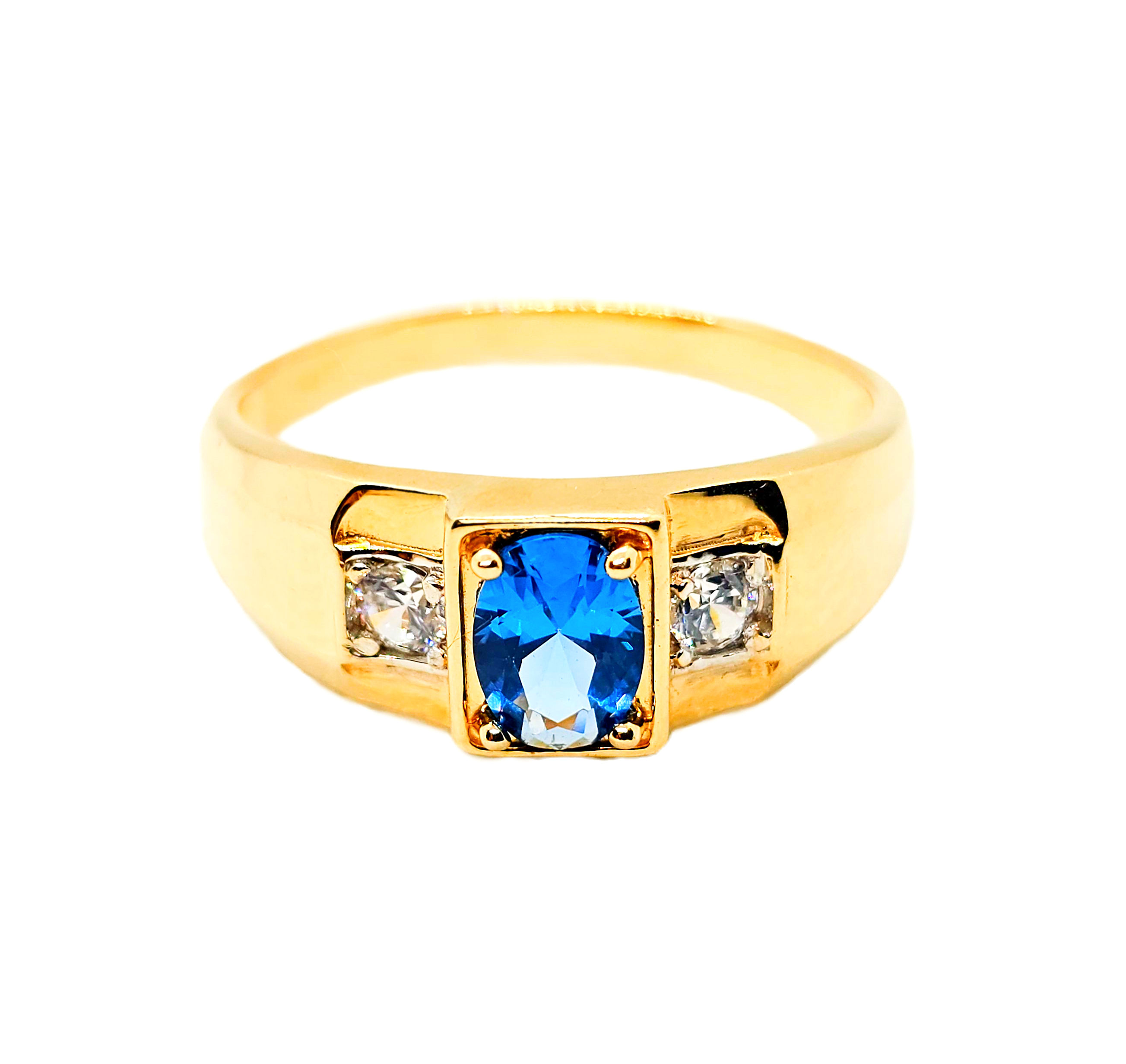 14K BLUE RING.