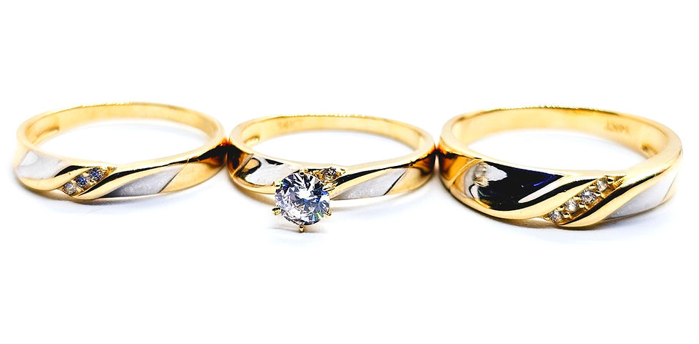 Miniatura: SET MATRIMONIO 14K.