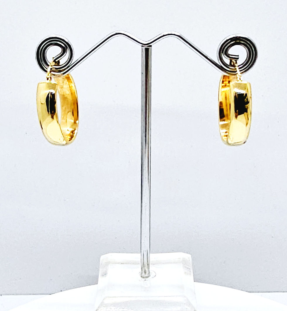 Thumbnail: PLAIN 14K GOLD EARRINGS.