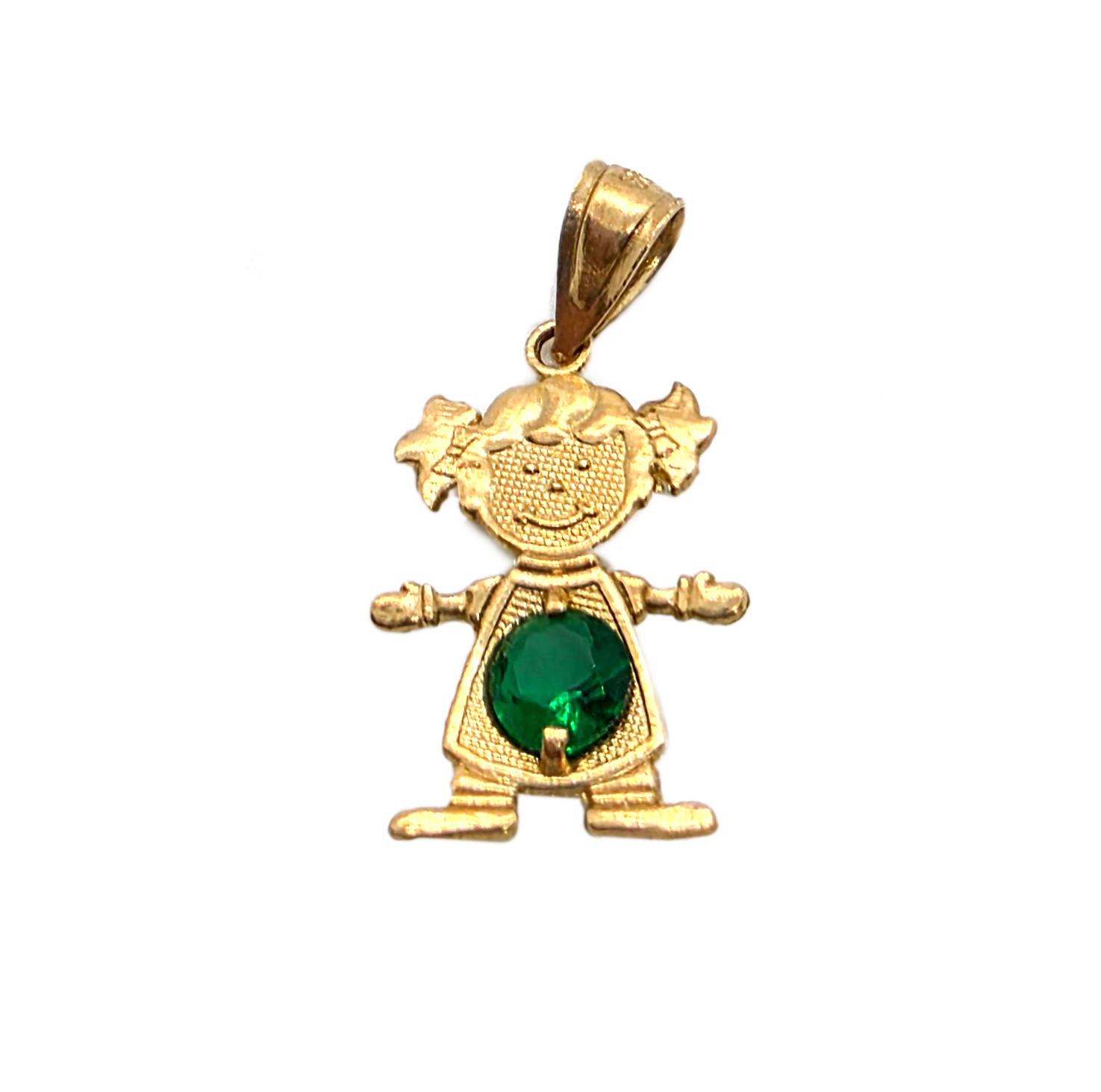 DIJE NIÑOS CON CIRCONIA ORO 14K.