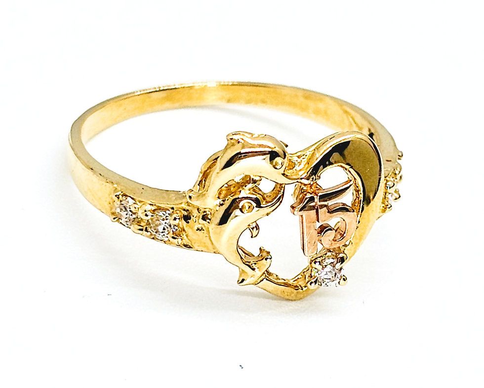 Thumbnail: DOLPHIN 15TH BIRTHDAY RING 14K.