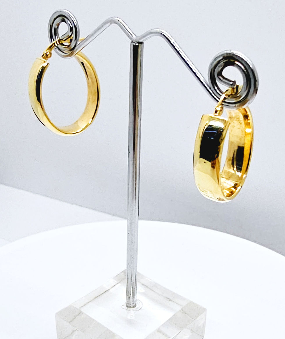 Thumbnail: PLAIN 14K GOLD EARRINGS.