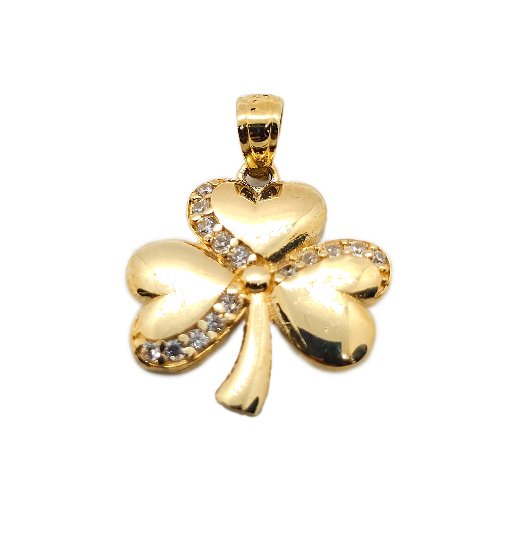 14K CLOVER PENDANT.