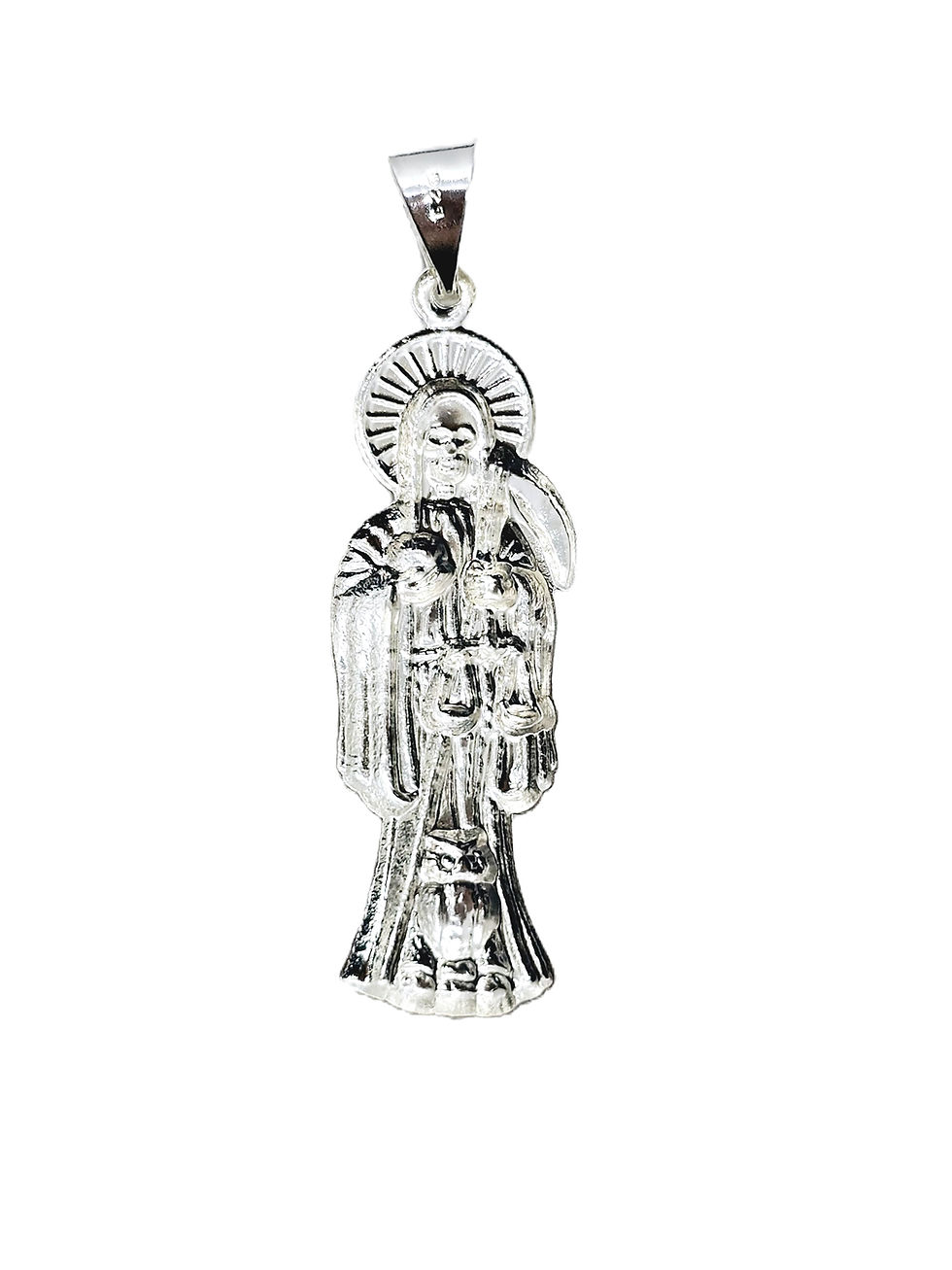 Thumbnail: FINE SILVER SANTA MUERTE PENDANT