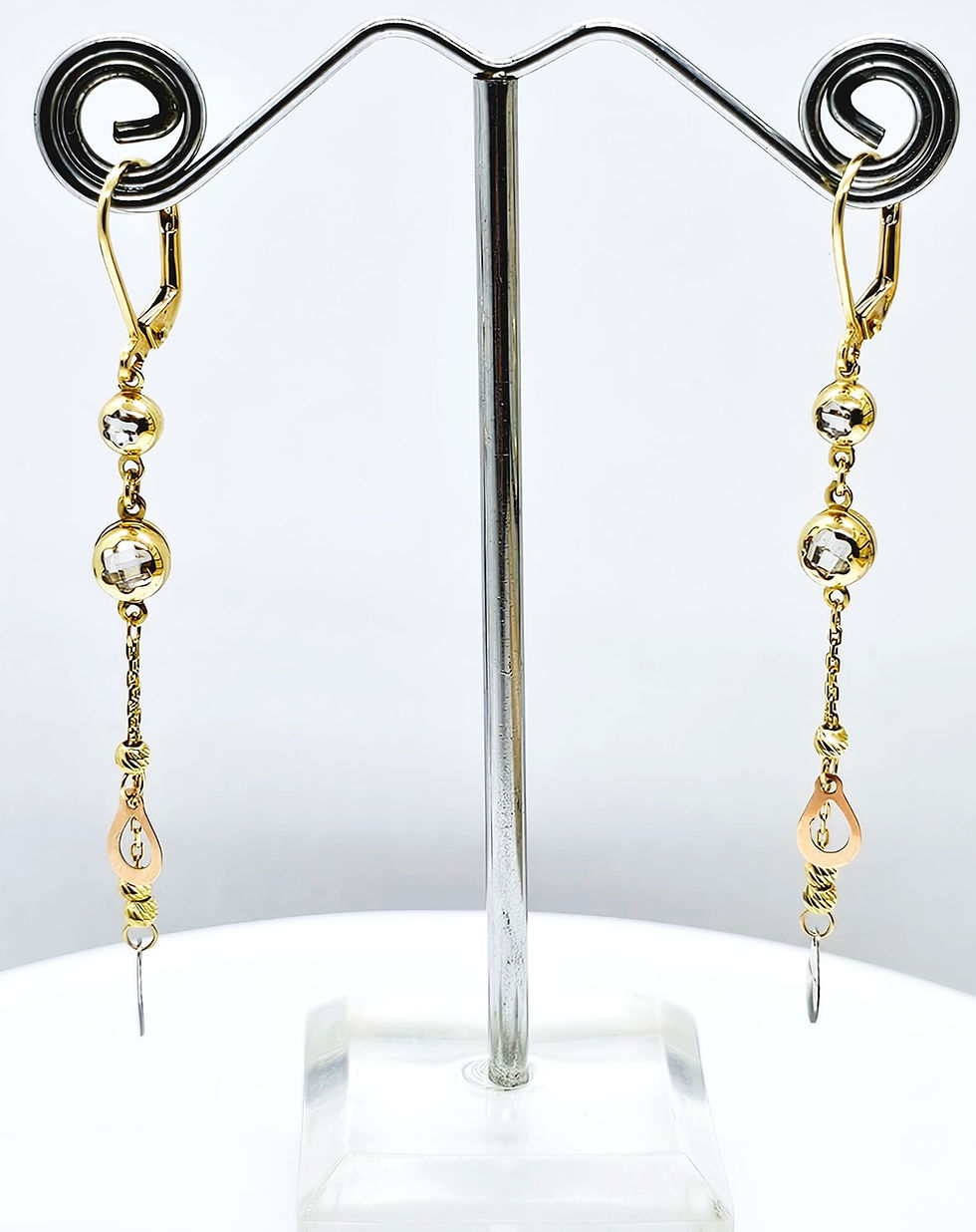 Thumbnail: 3 14K GOLD EARRINGS.