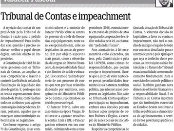 A rejeição de contas de um presidente pelo Tribunal de Contas é razão para o pedido de impeachment?