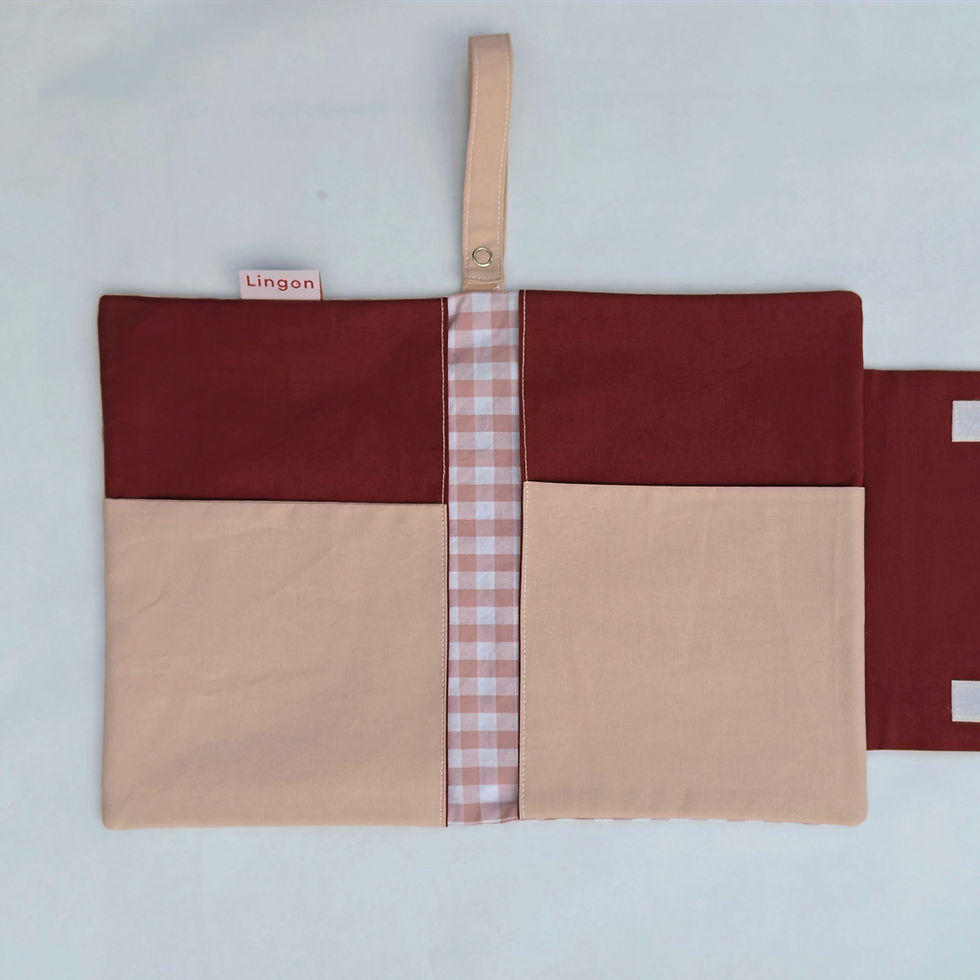 Thumbnail: Diaper Clutch - Earthy Red/Pink Gingham
