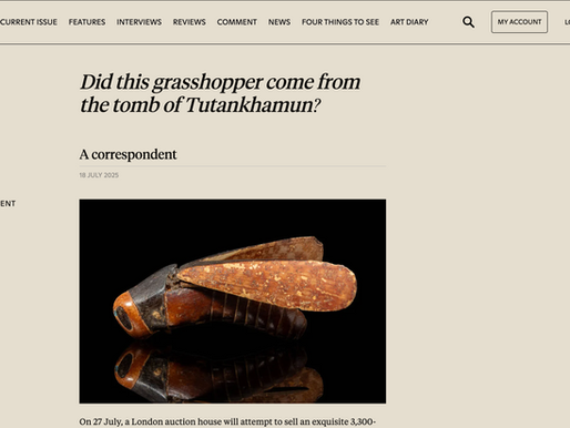 Did this grasshopper come from the tomb of Tutankhamun? - Apollo Magazine