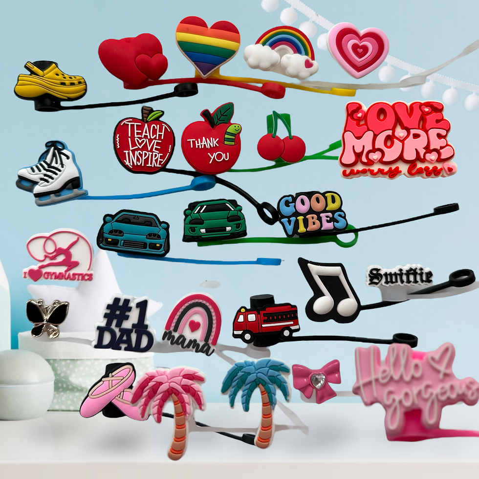 Thumbnail: 2 - straw toppers/dust caps (also see separate product for even more!)