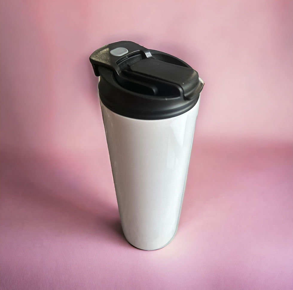 Thumbnail: Dual lid stainless steel 20oz white tumbler - with laser image 