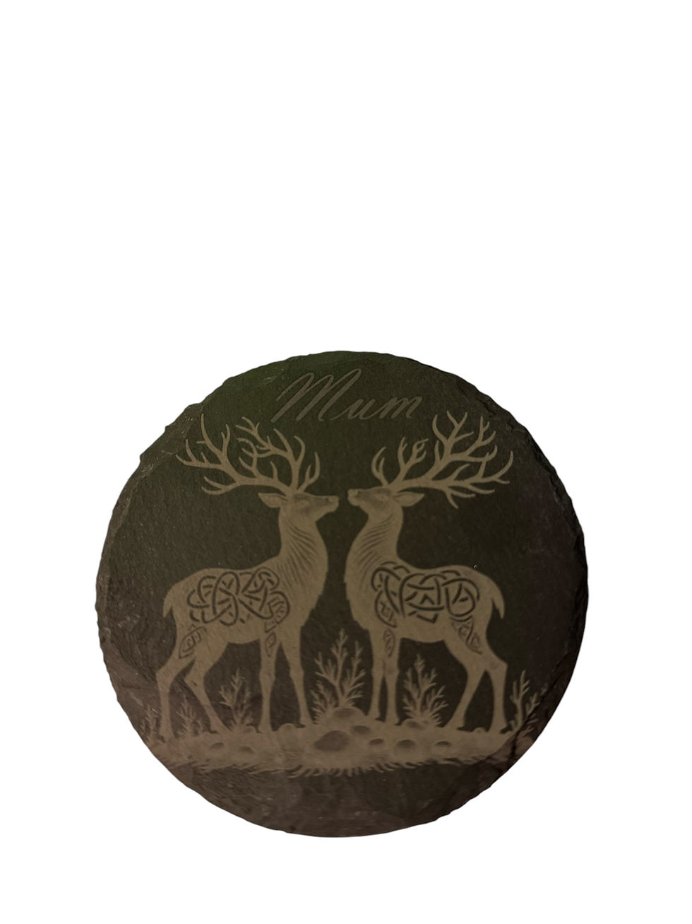 Thumbnail: Round slate coaster. Laser and personalised option 