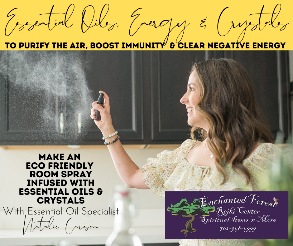 Essential oils, Energy & Crystals Purify the Air, Boost Immunity & Clear Energy DIY ECO Friendly Spray Bottles w/Natalie