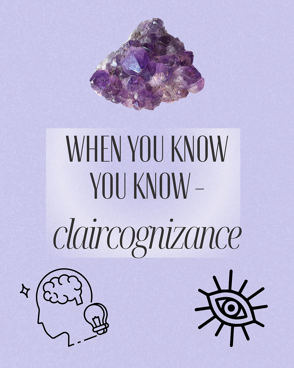 When you know you know - Clair cognizance-Class with Valeri