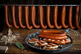 Naturally Hardwood Smoked Burnt End Rope Sausage w.Jalapeño Uncured Beef & Pork Fz