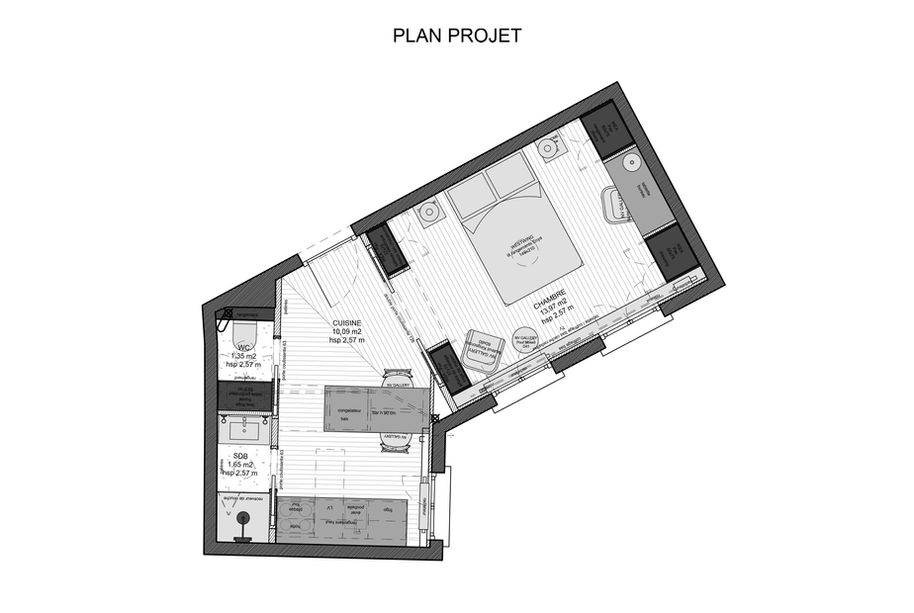 plan d'architecte après rénovation