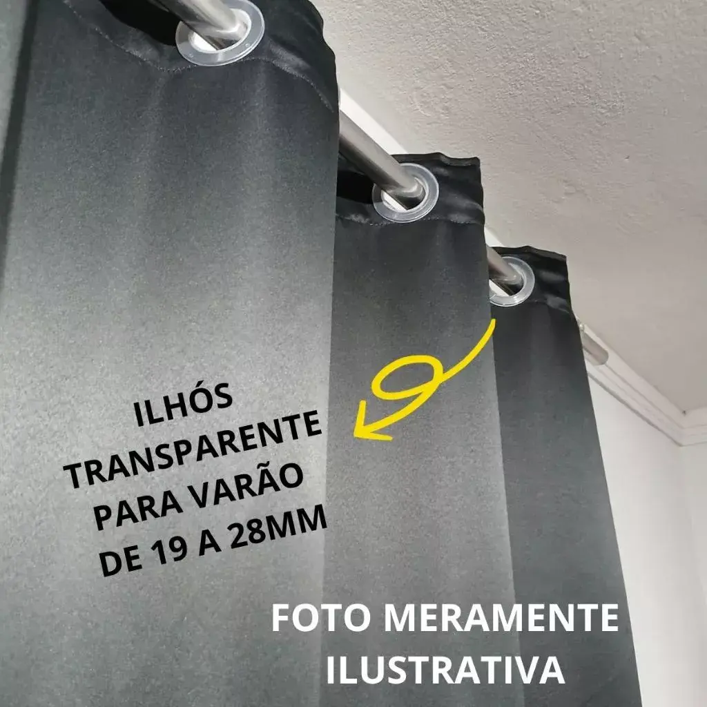 Cortina blackout corta luz sala quarto 2,30 x 2,70 premium Corta Luz 95%