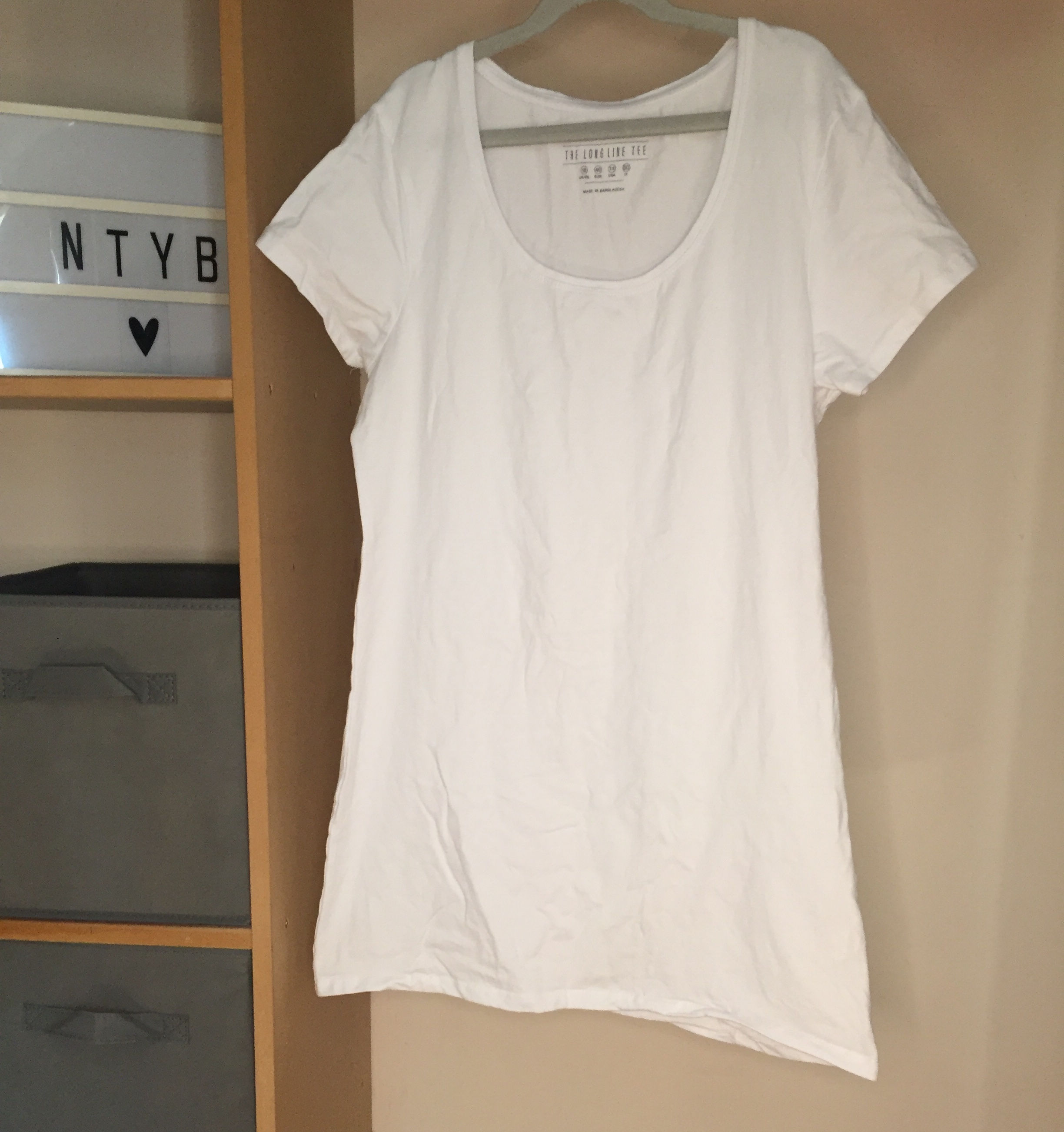 Primark Longline White T-Shirt Size 18