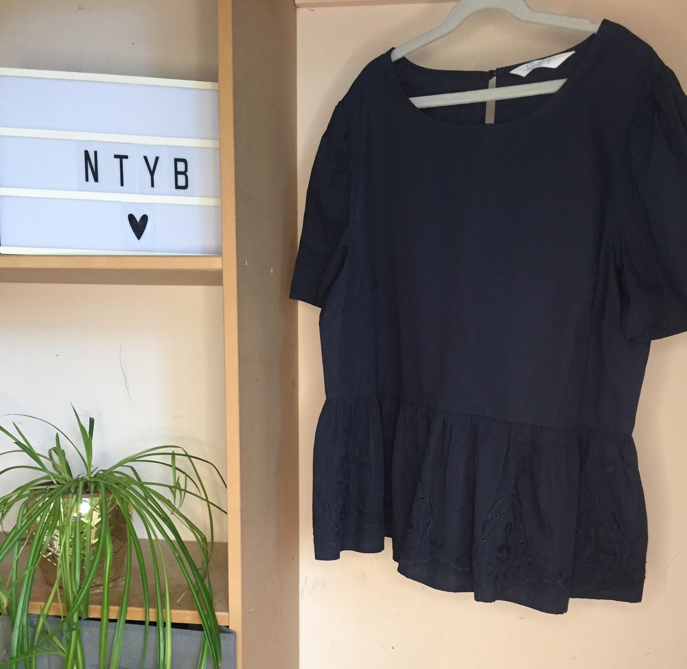 Primark Navy Peplum Top Size 14