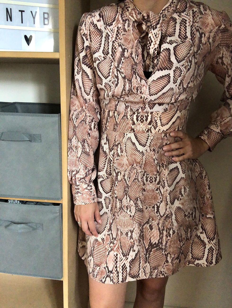 Thumbnail: River Island Snake Print Dress - Size 12 - Preloved