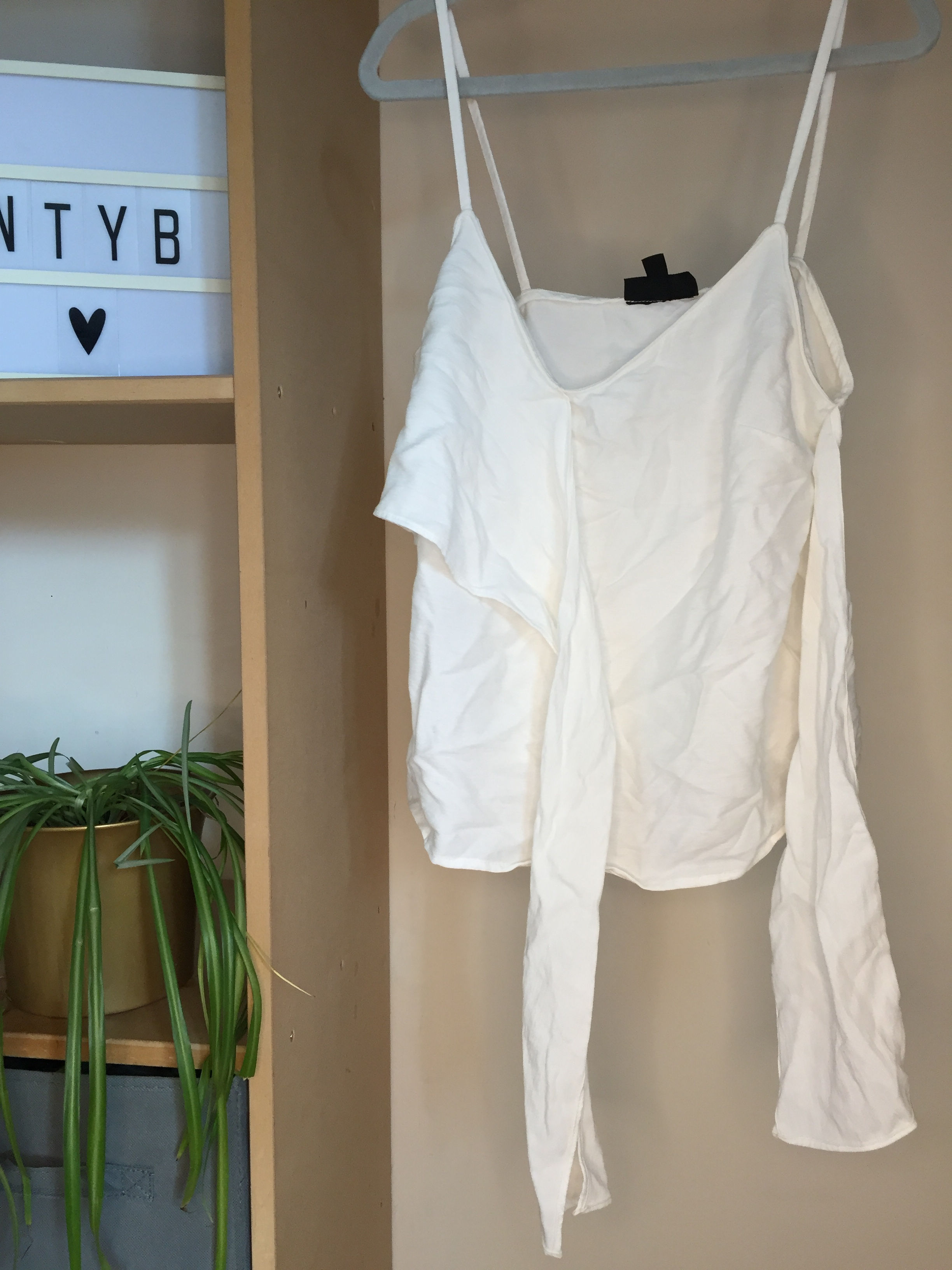 Topshop White Tie Top Size 10