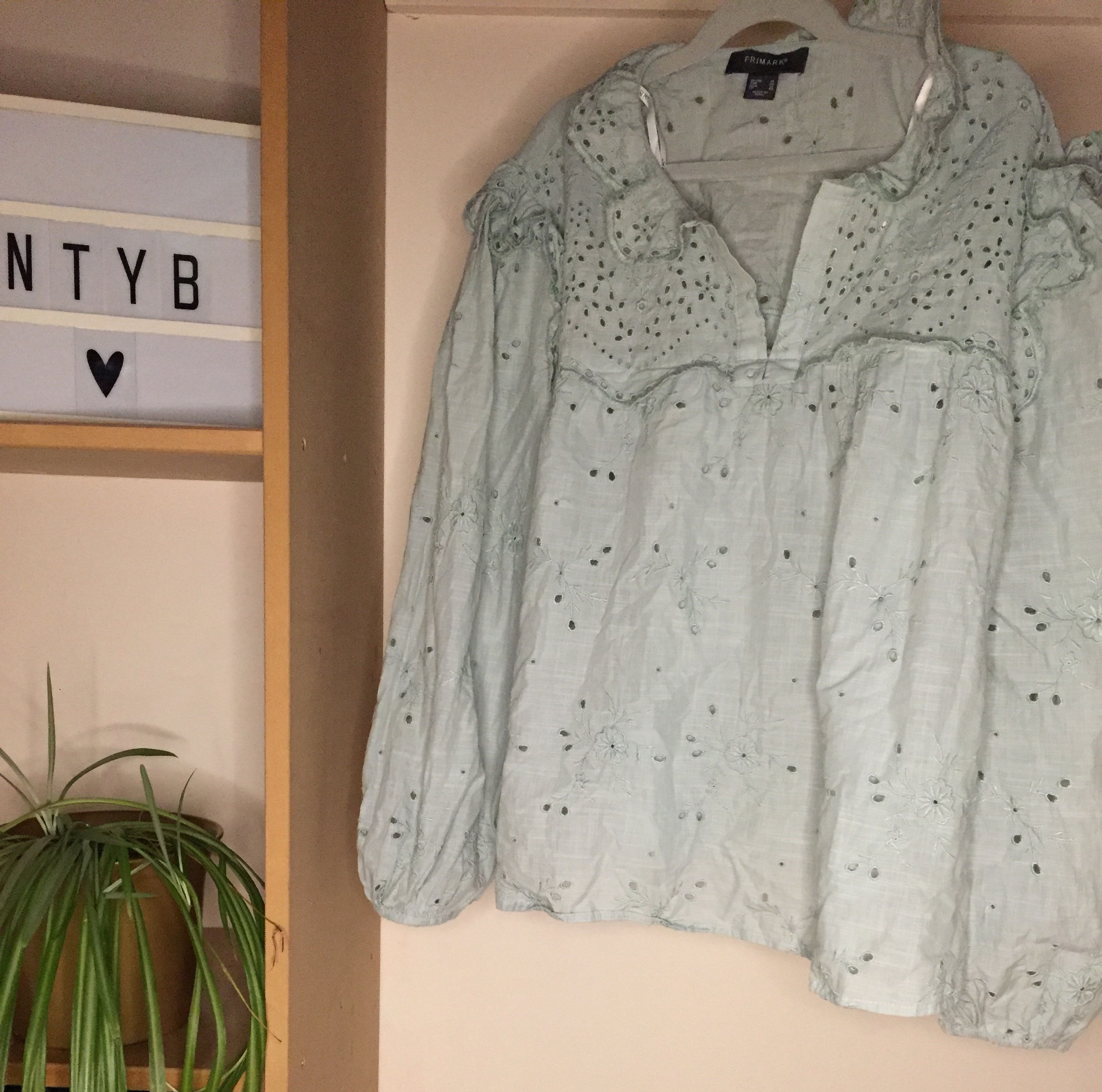 Primark Green Holey Top Size 18
