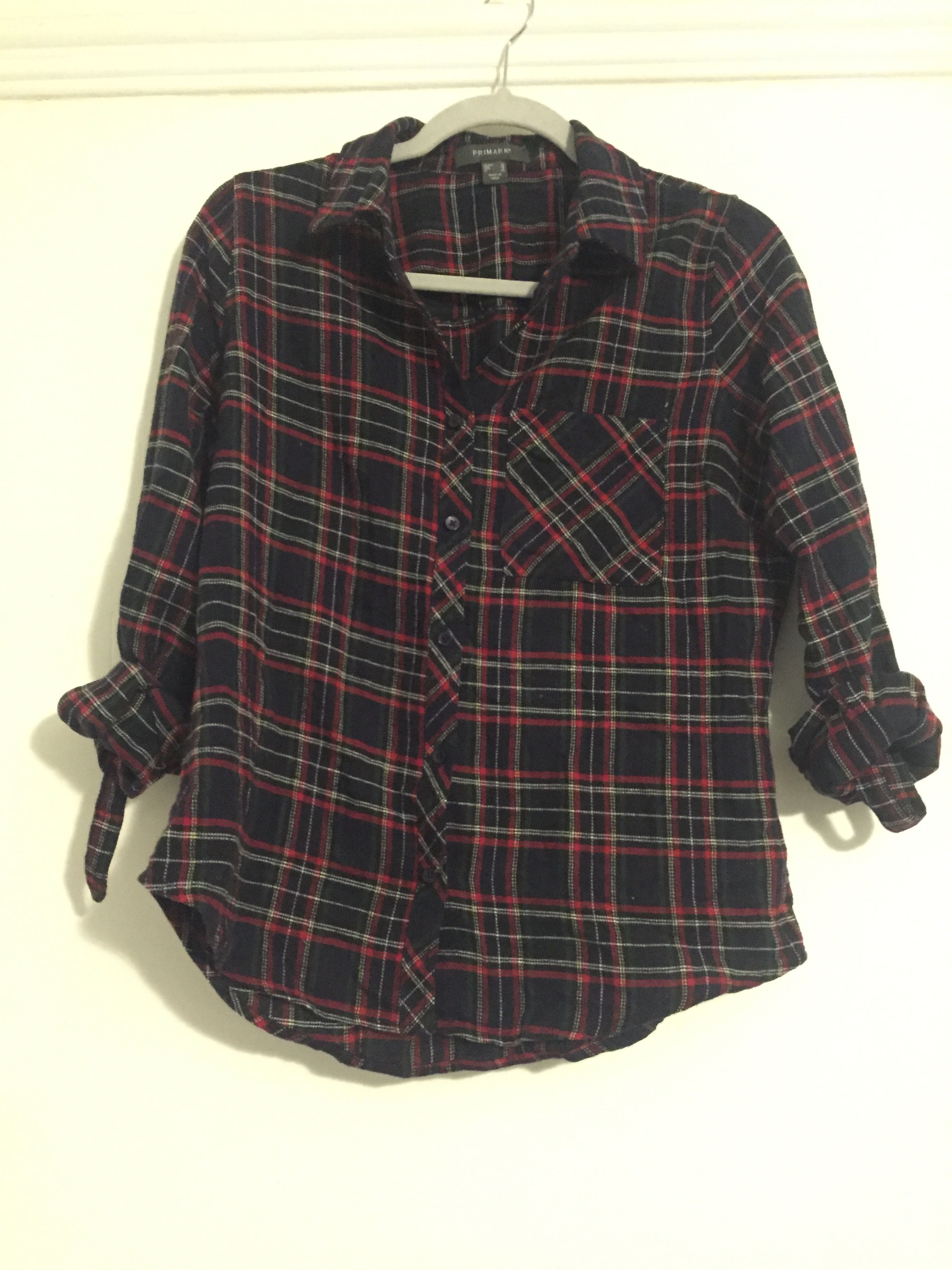 Primark Red, Navy, Yellow, Green Shirt Size 10