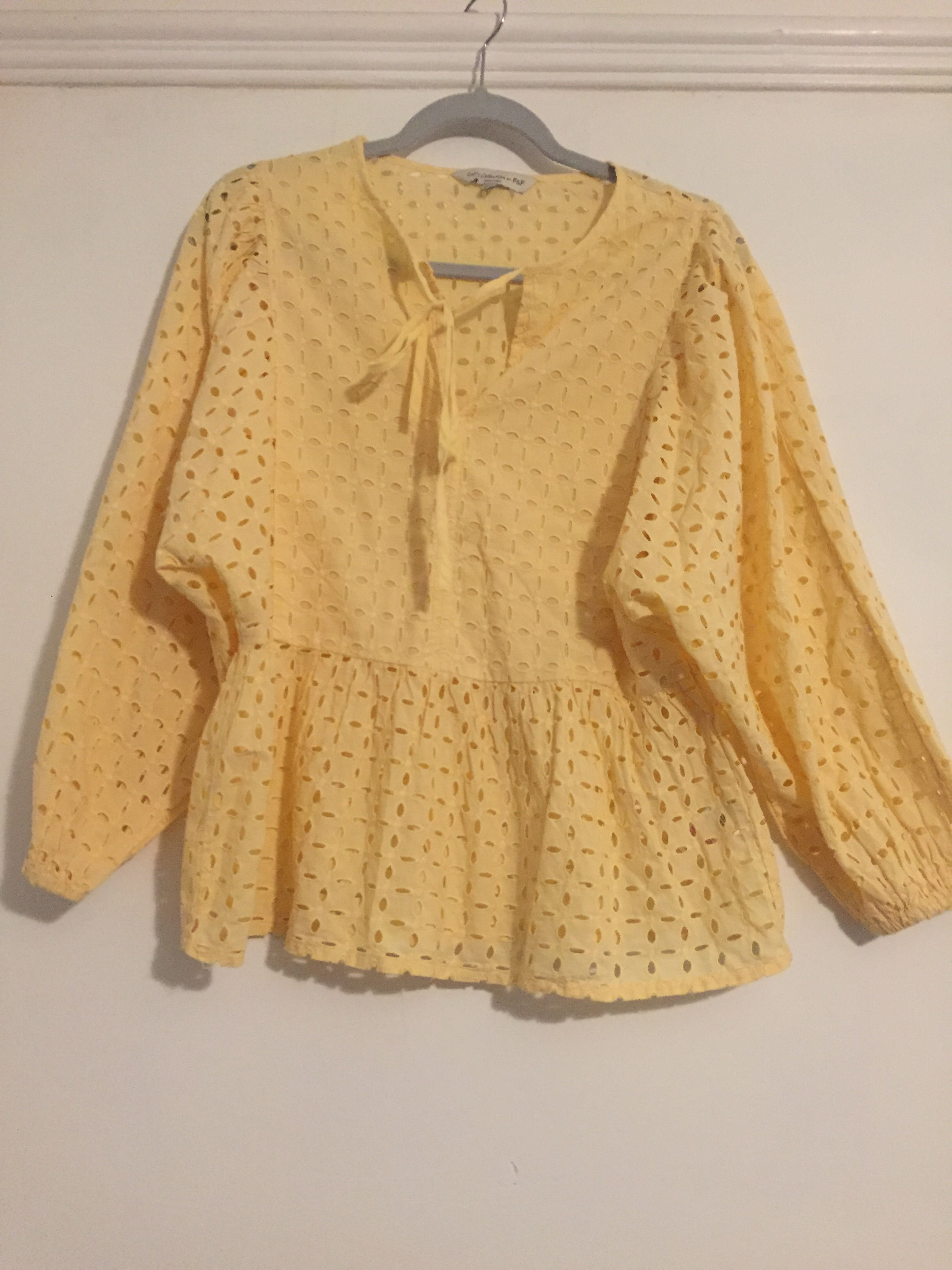 F&F Yellow Top With Little Holes Detail Size 10