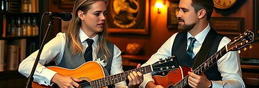 two young married couple playing music in a lodon pub.jpg