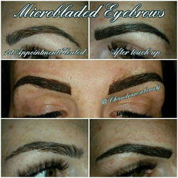 Did this babes brow touch up today! She wanted a bold brow so we added a dark brown stroke with powd