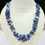 Thumbnail: Natural Lapis Lazuli Rough Beads Necklace With 925 Sterling Silver Lock & Chain