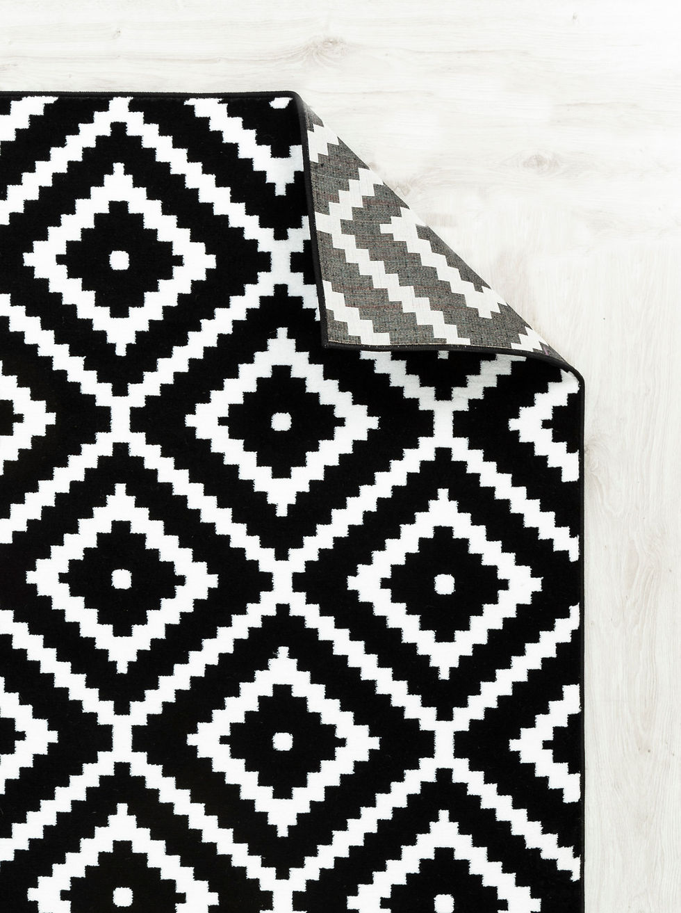 Thumbnail: SUMMIT 46 BLACK WHITE GEOMETRIC AREA RUG